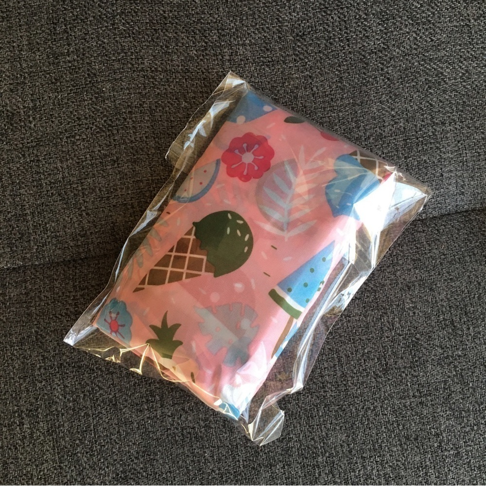 Ice Cream Print Reusable Travel Shopping Tote Bag, Pink, Purple - Picture 13 of 13